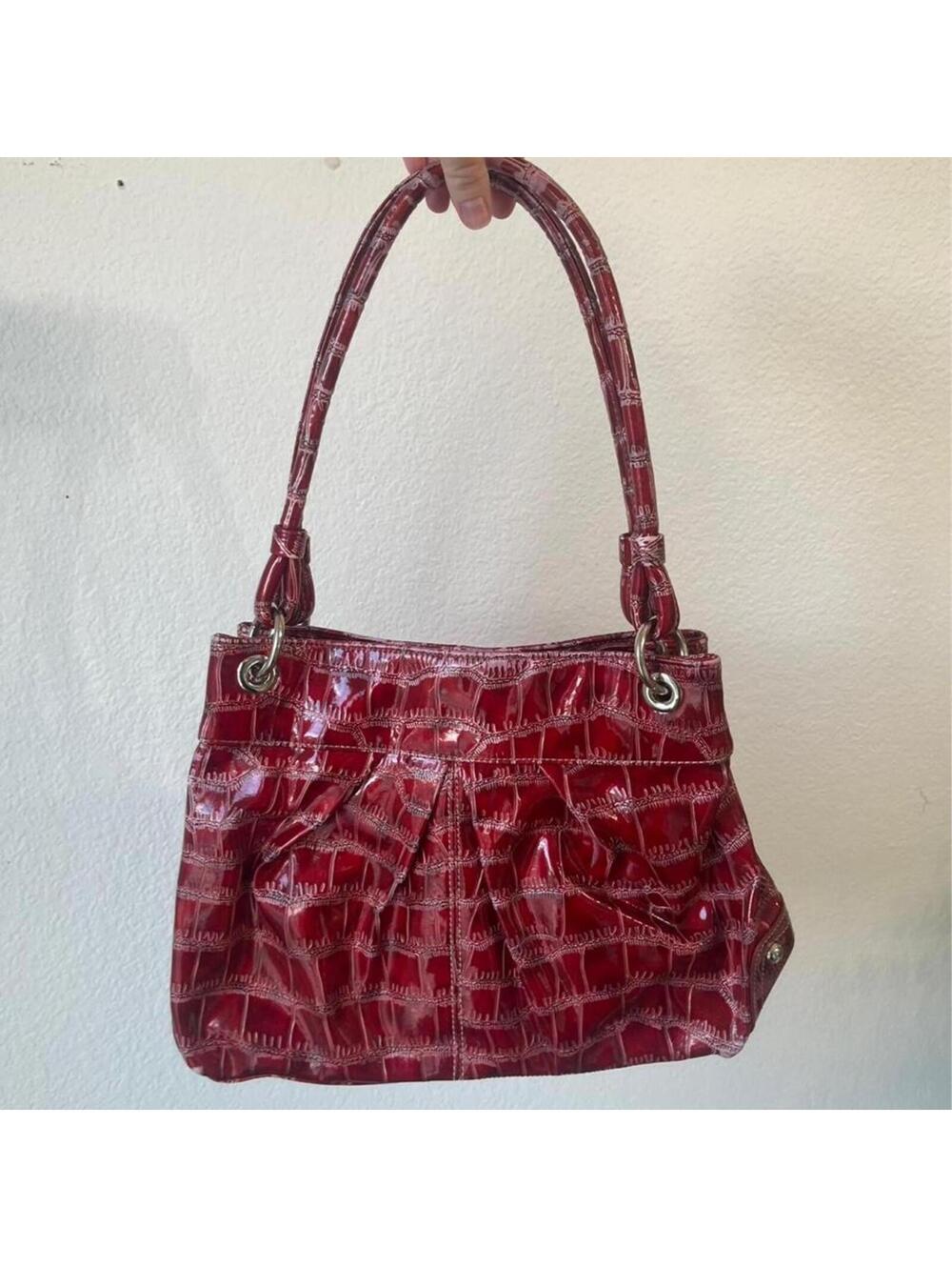 y2k red leather purse